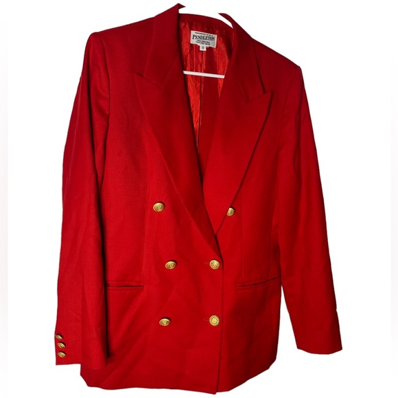 Pendleton Jackets & Coats Vintage Pendleton Red Gold Buttons Double